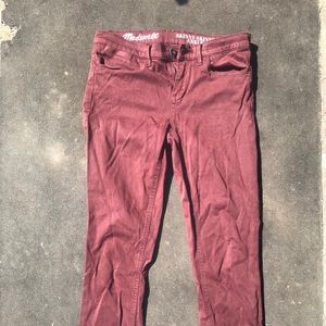 Madewell Skinny Skinny Ankle- Maroon